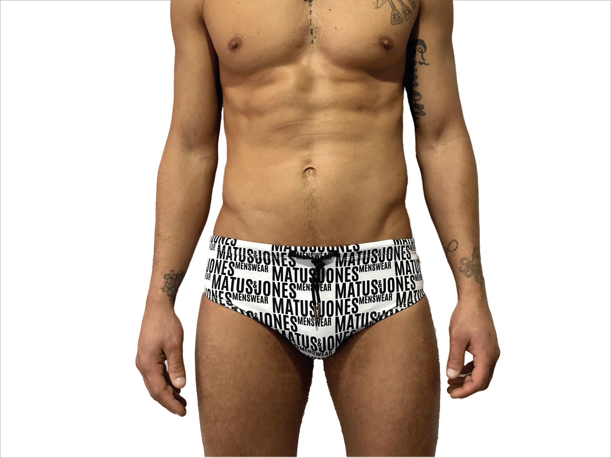 BAÑADOR SLIP LOGO BLANCO