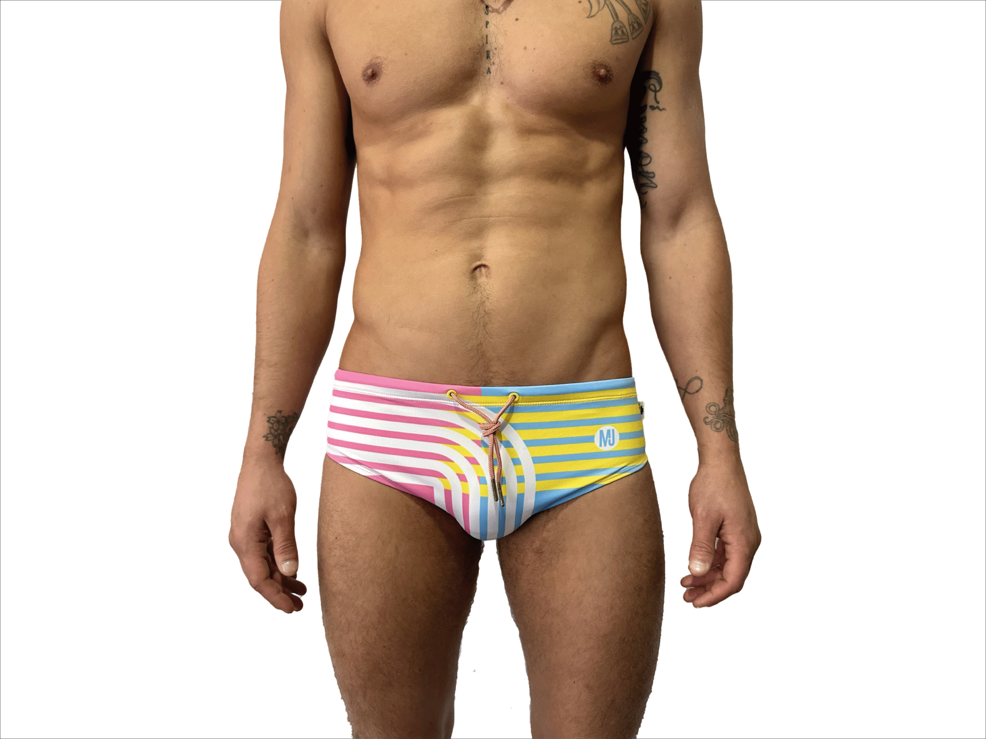 BAÑADOR SLIP ESPIRAL CLARO