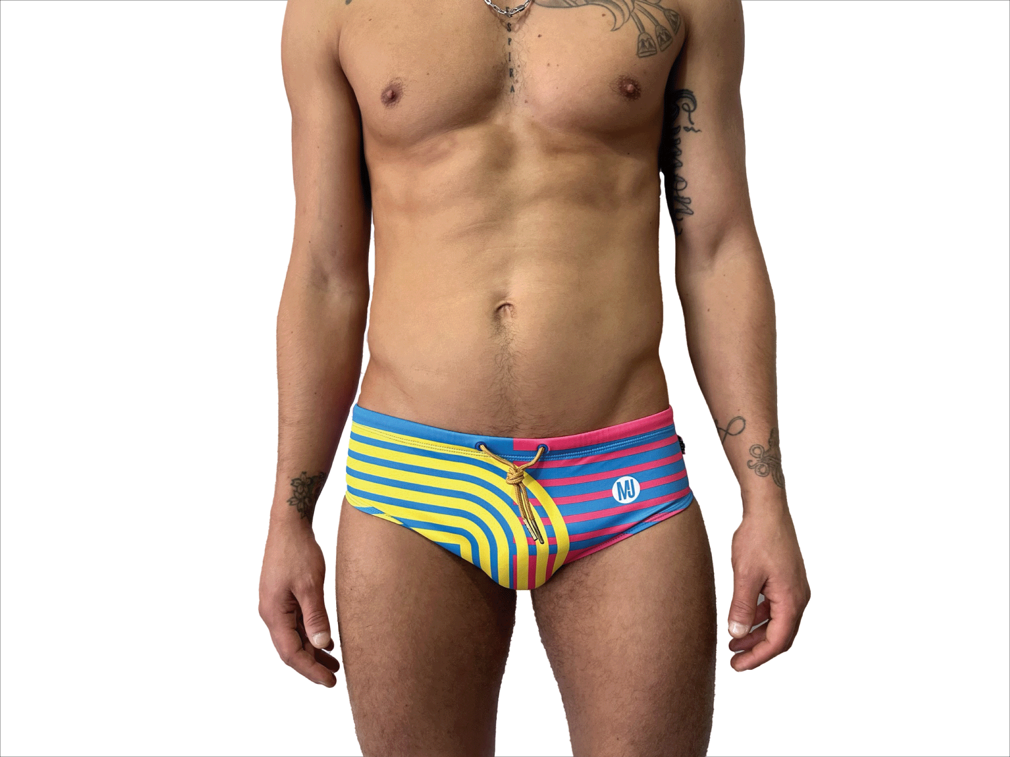 BAÑADOR SLIP LÍNEAS MORADAS