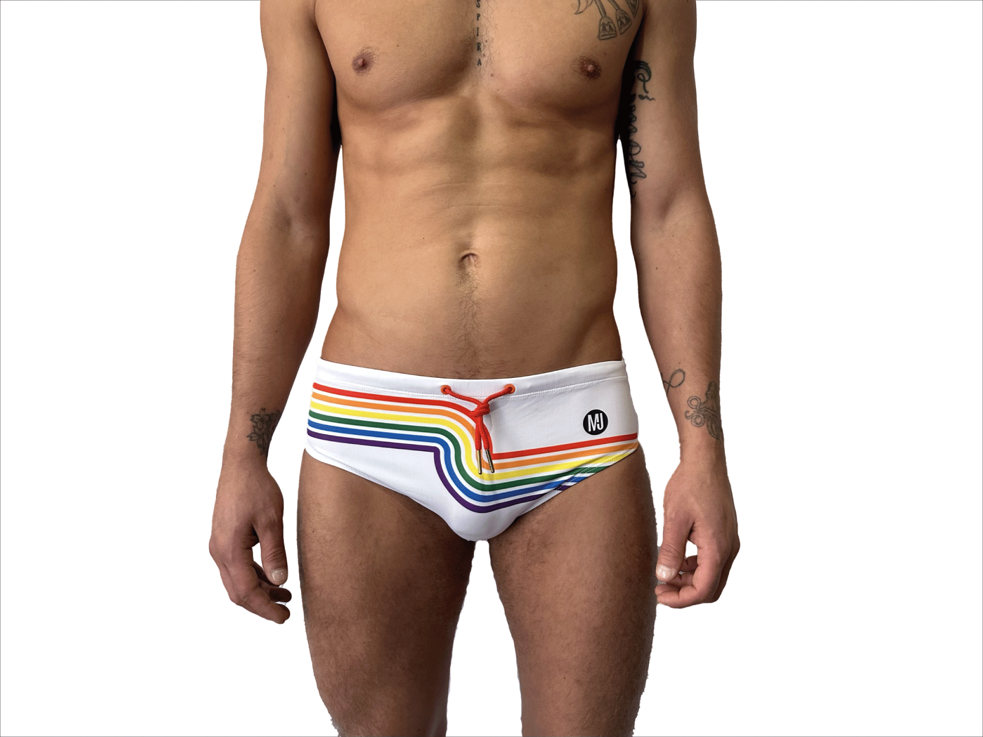 BAÑADOR SLIP ARCOÍRIS BLANCO